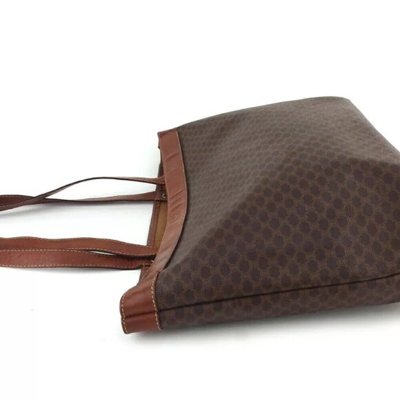 CELINE Tote Bag Macadam Beige PVC x Leather Authentic USED - Picture 3 of 10